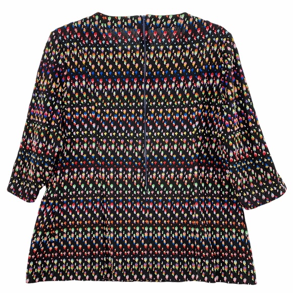 Vintage Handmade Black Zipper Back Shirt with Rainbow Colors Detailing - Picture 5 of 8